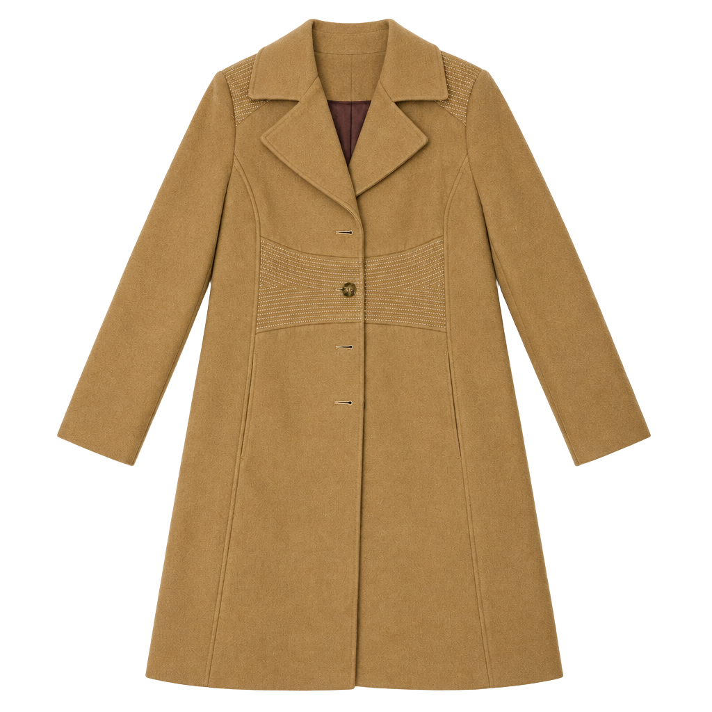 Tommy Hilfiger Wool Blend Walker Coat Size L Camel Tan 1