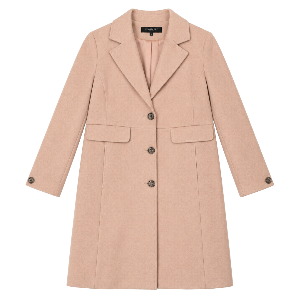 Kenneth Cole Coat Size L Pink Notched Lapel Single Breasted 1