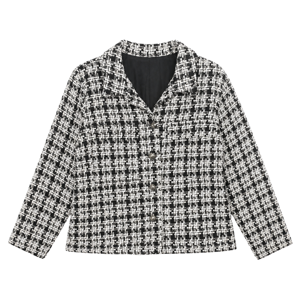 Nine West Tweed Cropped Jacket Size XXL Black White 1