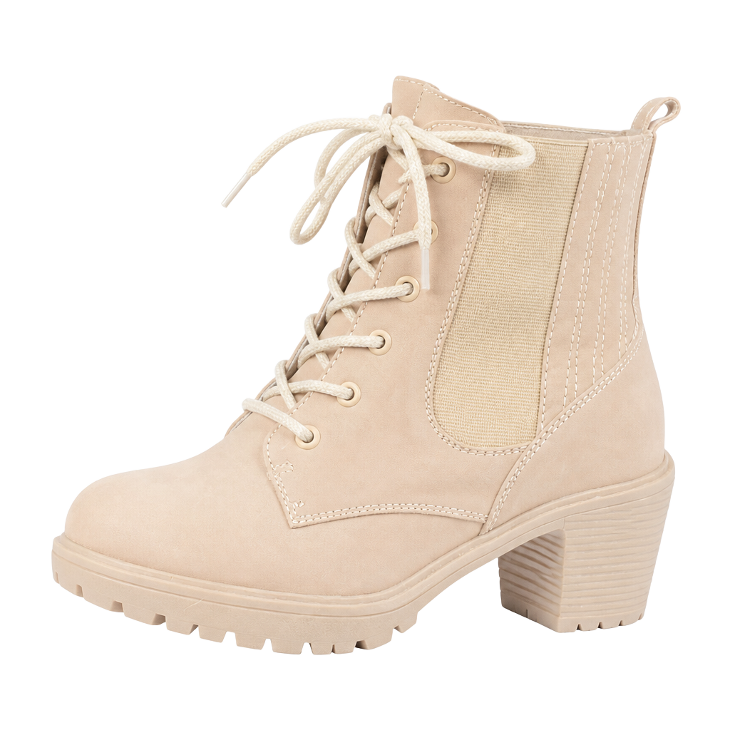 Buy Mia Daryl Platform Combat Boot - Stone Brus At 46% Off 1