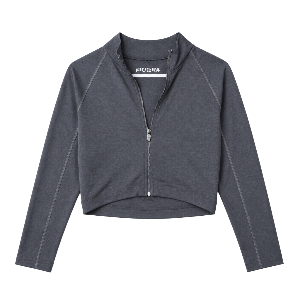 Alphalete Amplify Jacket Size XXL Black Full Zip Cropped Workout 1