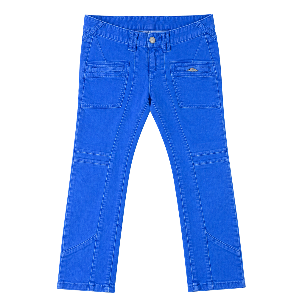 Free People Royal Blue Moto Seamed Cargo Skinny Jeans Size 29 1