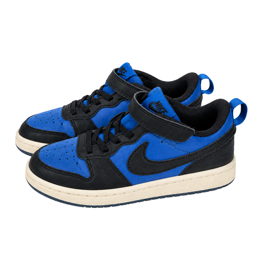 Nike Court Borough Low Recraft Size 3Y Black Blue Sneakers 1