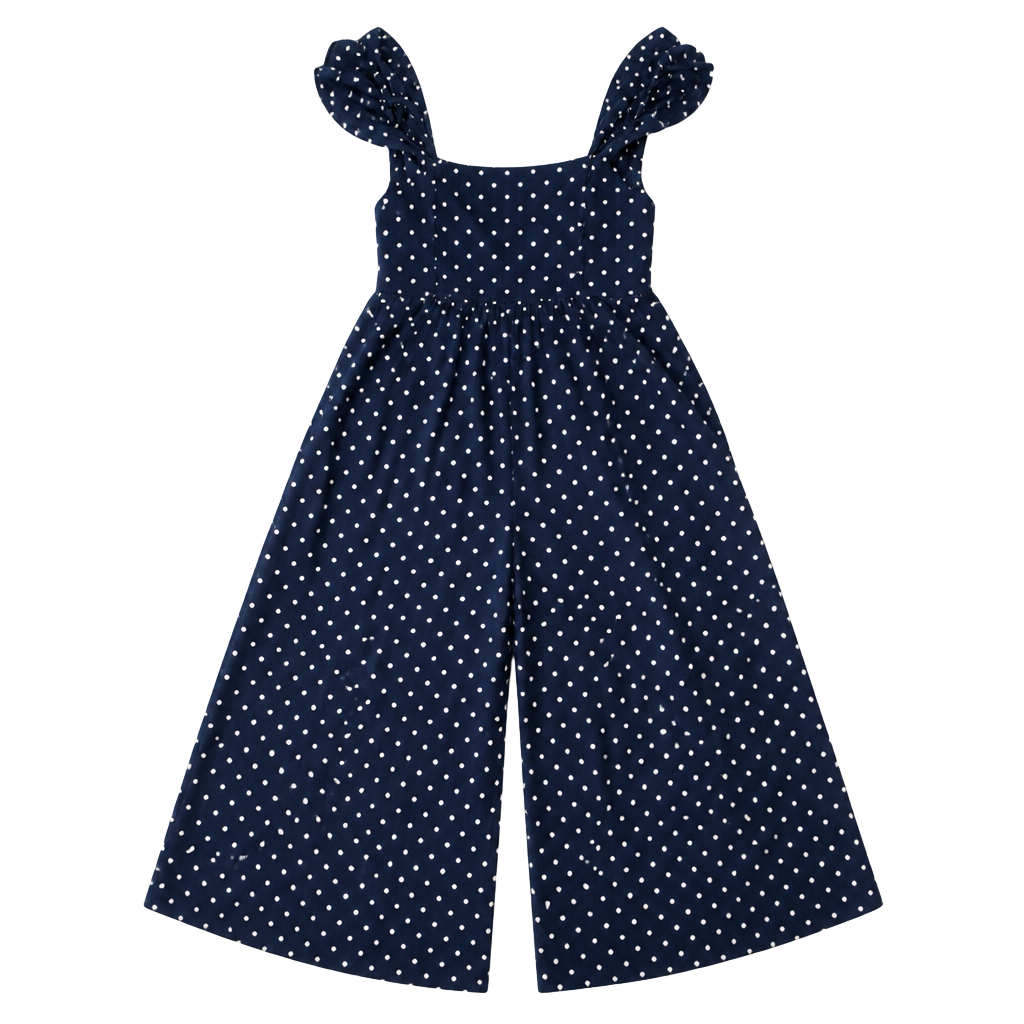 LEITH Ruffle Strap Polka Dot Jumpsuit LARGE 1