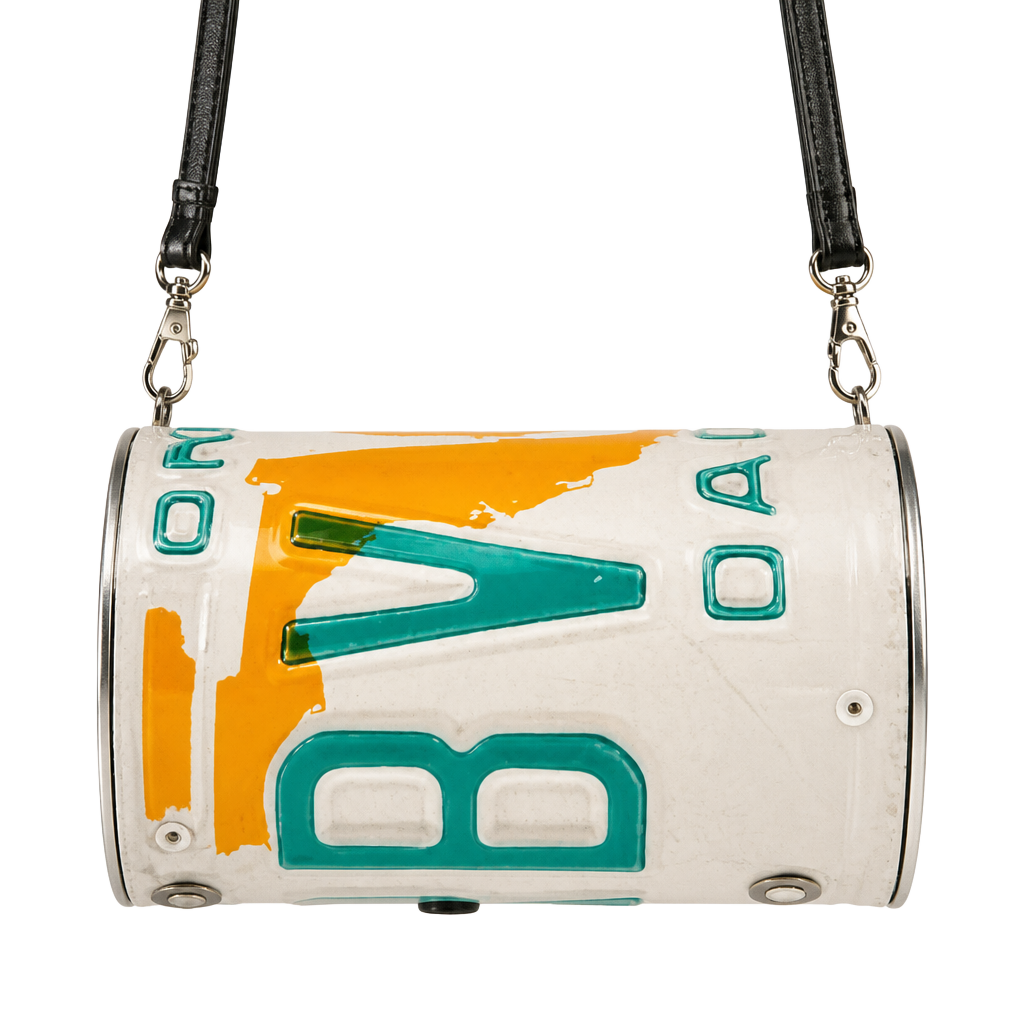 Vintage Florida License Plate Barrel Purse 1