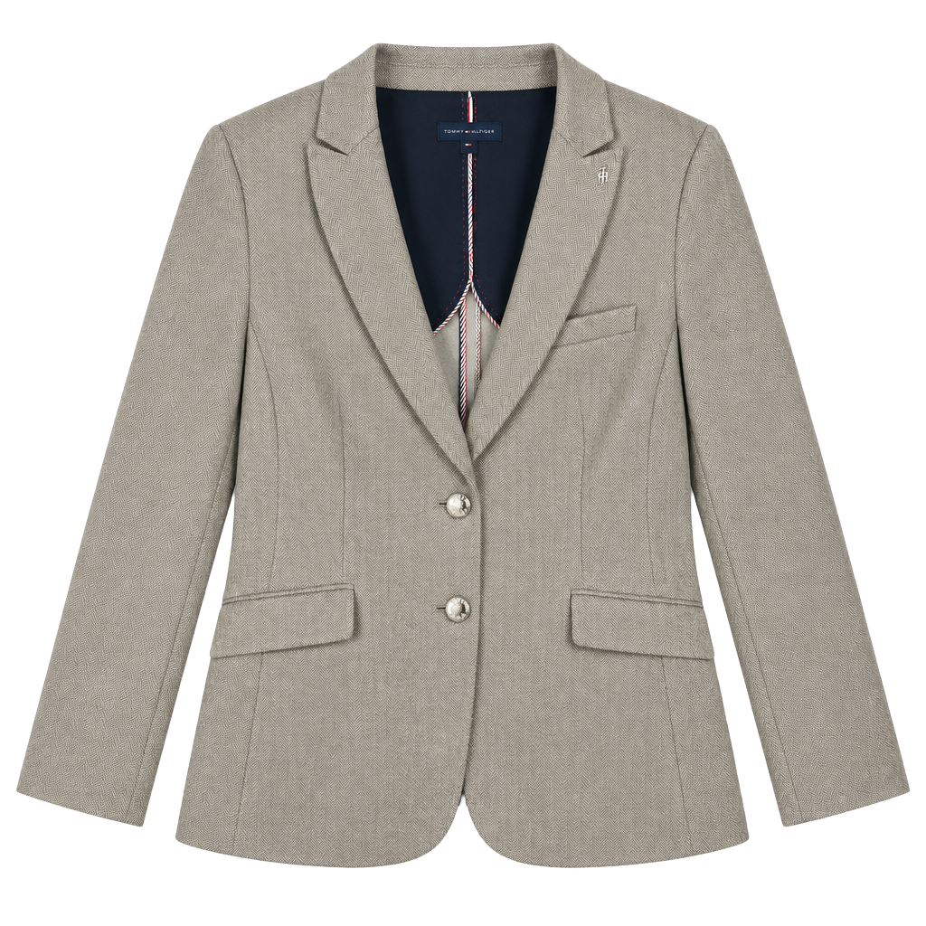Tommy Hilfiger Blazer Size 16 Beige Herringbone 1
