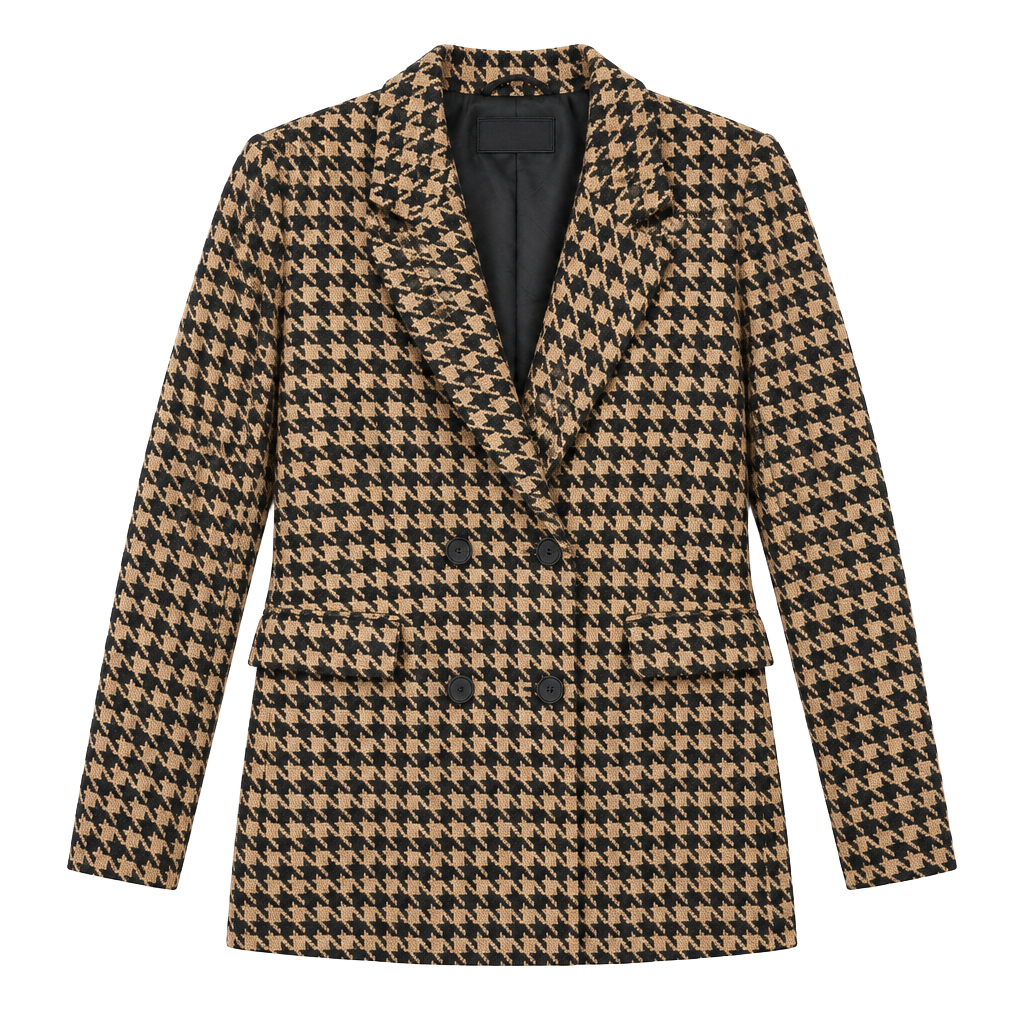 Blank NYC Houndstooth Blazer Size XS Double Breasted Wool Blend 1