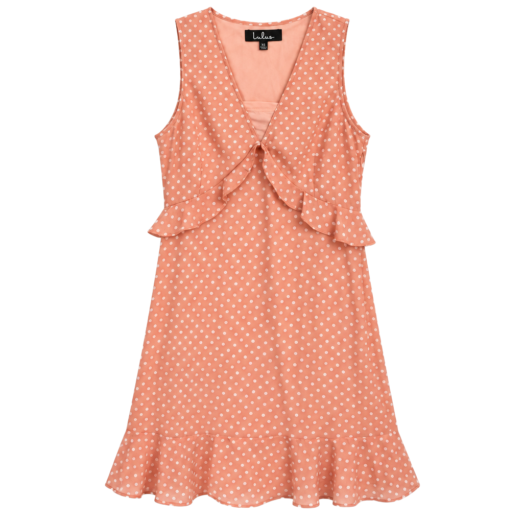 Lulus You Got It Mini Dress Size XS Pink Polka Dot Ruffle 1
