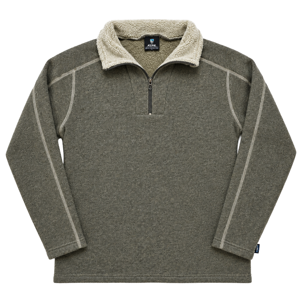 Kuhl Europa 1/4 Zip Fleece Pullover Sweater Size L Tan Brown 1