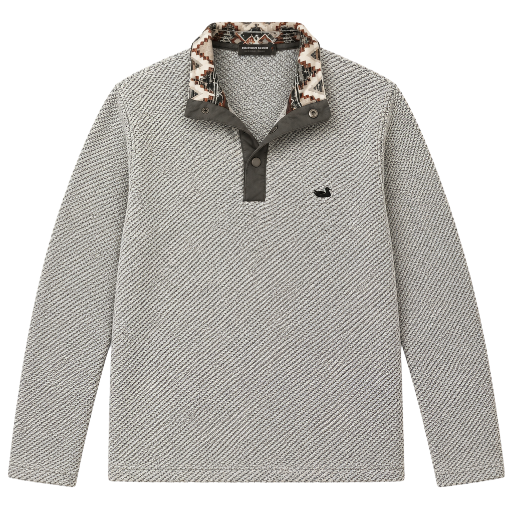 Southern Marsh Pawleys Rope Pullover Size S Gray Aztec Collar 1
