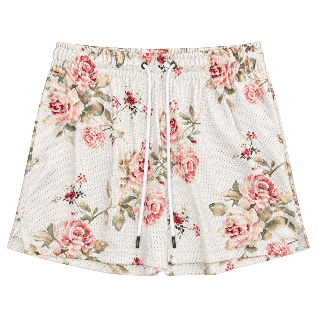 Ryoko Rain Floral Mesh Shorts White Size M 1
