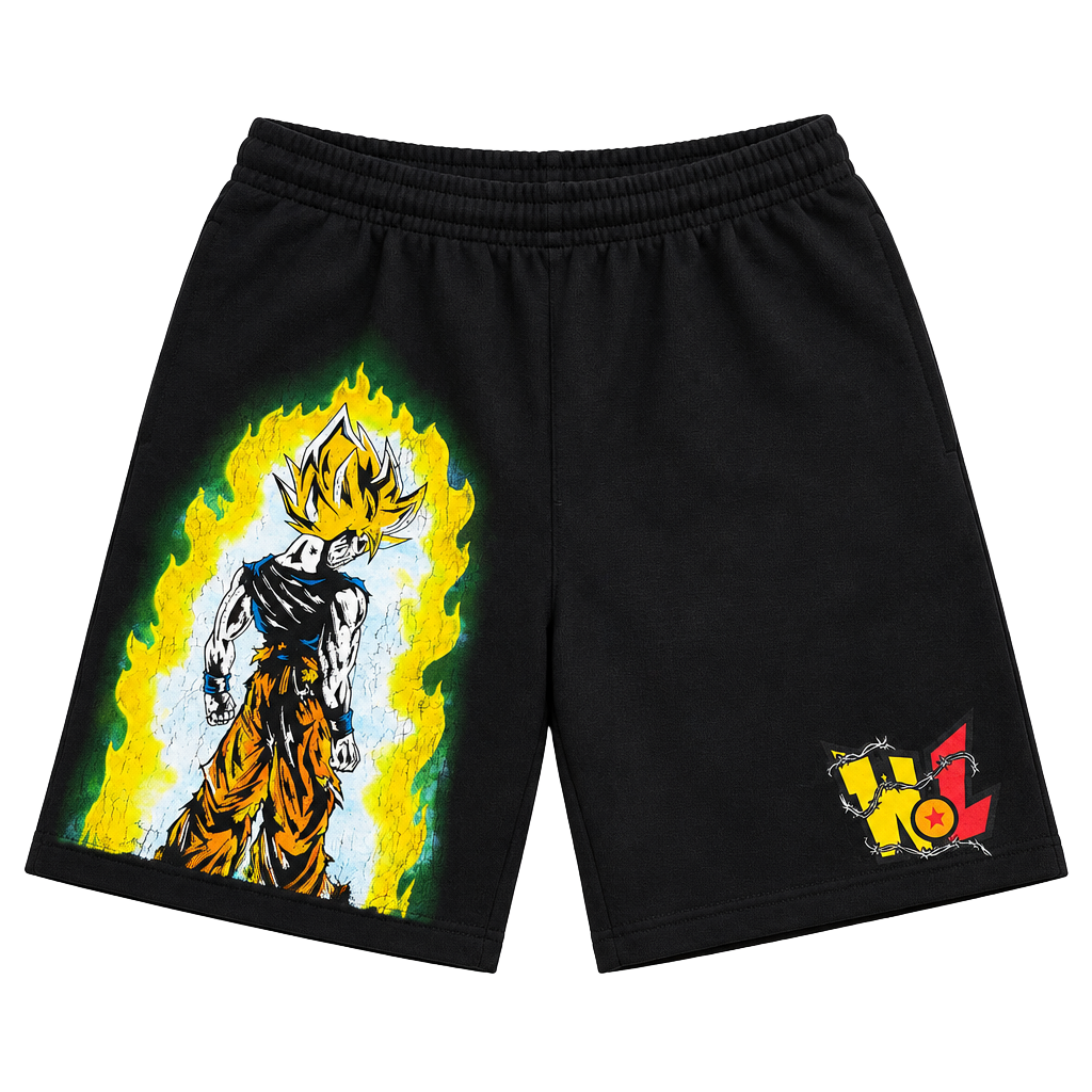 Warren Lotas Dragon Ball Z Goku Super Saiyan Power Up Mode Shorts 1