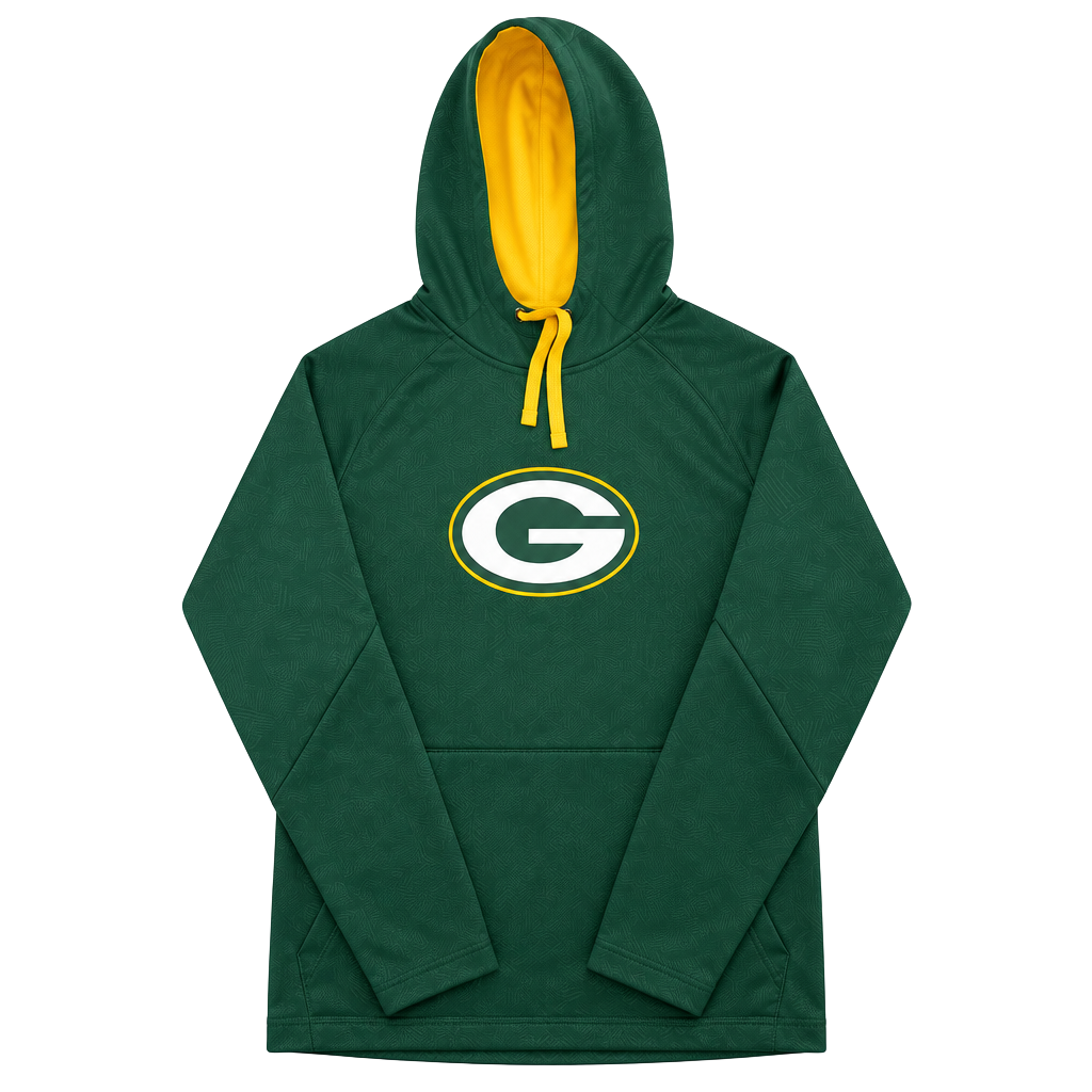 Fanatics Green Bay Packers Hoodie Size M Green Yellow NFL Sweatshirt 1