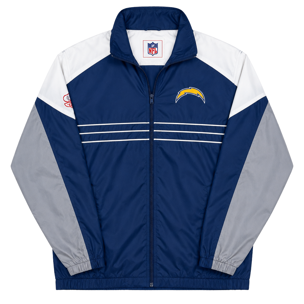 NFL San Diego Chargers Windbreaker Jacket Size XXL Navy Blue White 1