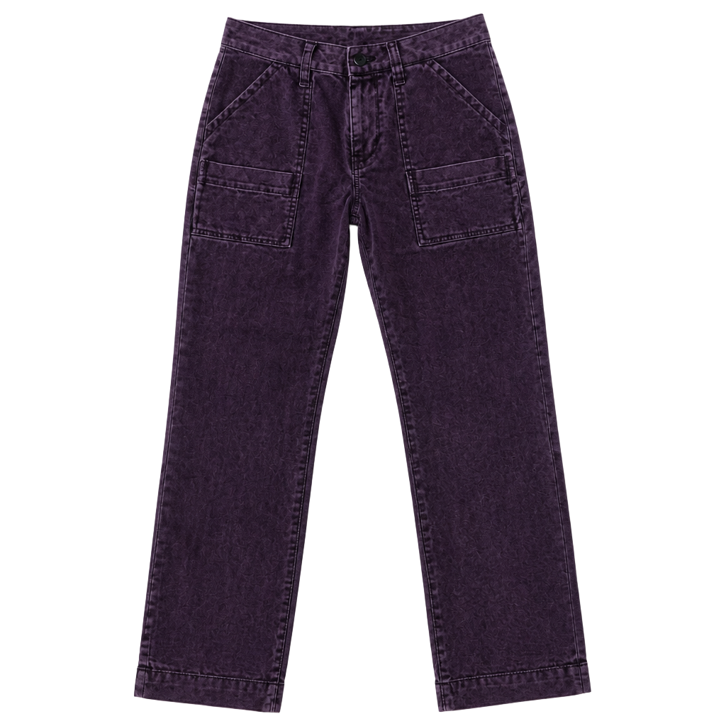 CAbi Women's The Carpenter Cargo Utility Pants in Plum Purple Size 8 1