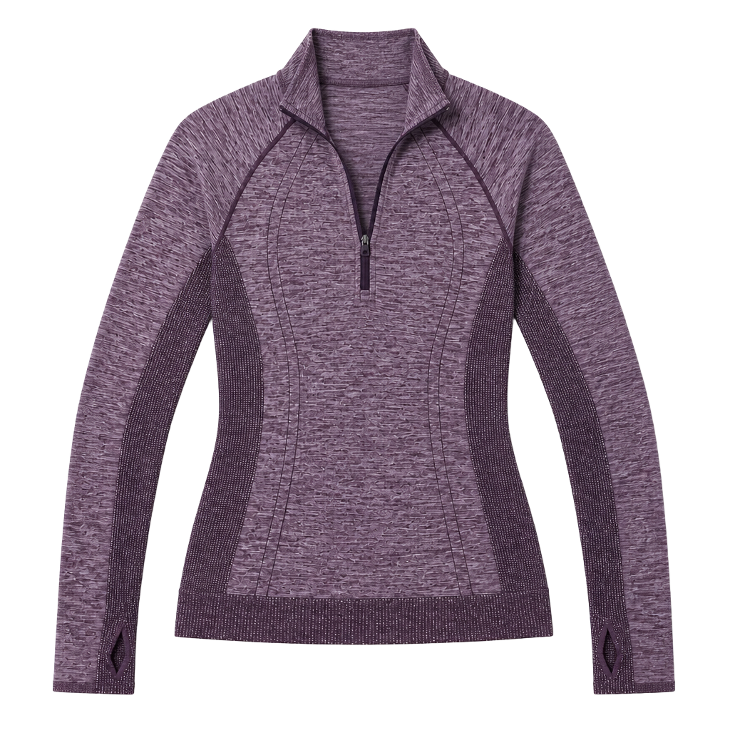 Lululemon Run Swiftly Tech 1/2 Zip Heathered Plum Purple XS 1