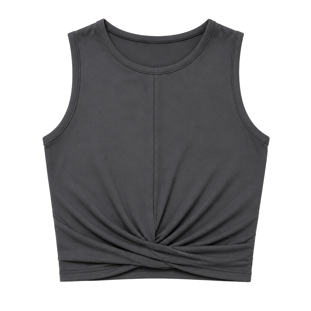 Alo Yoga Cover Twist Front Crop Tank Gray Size Small 1
