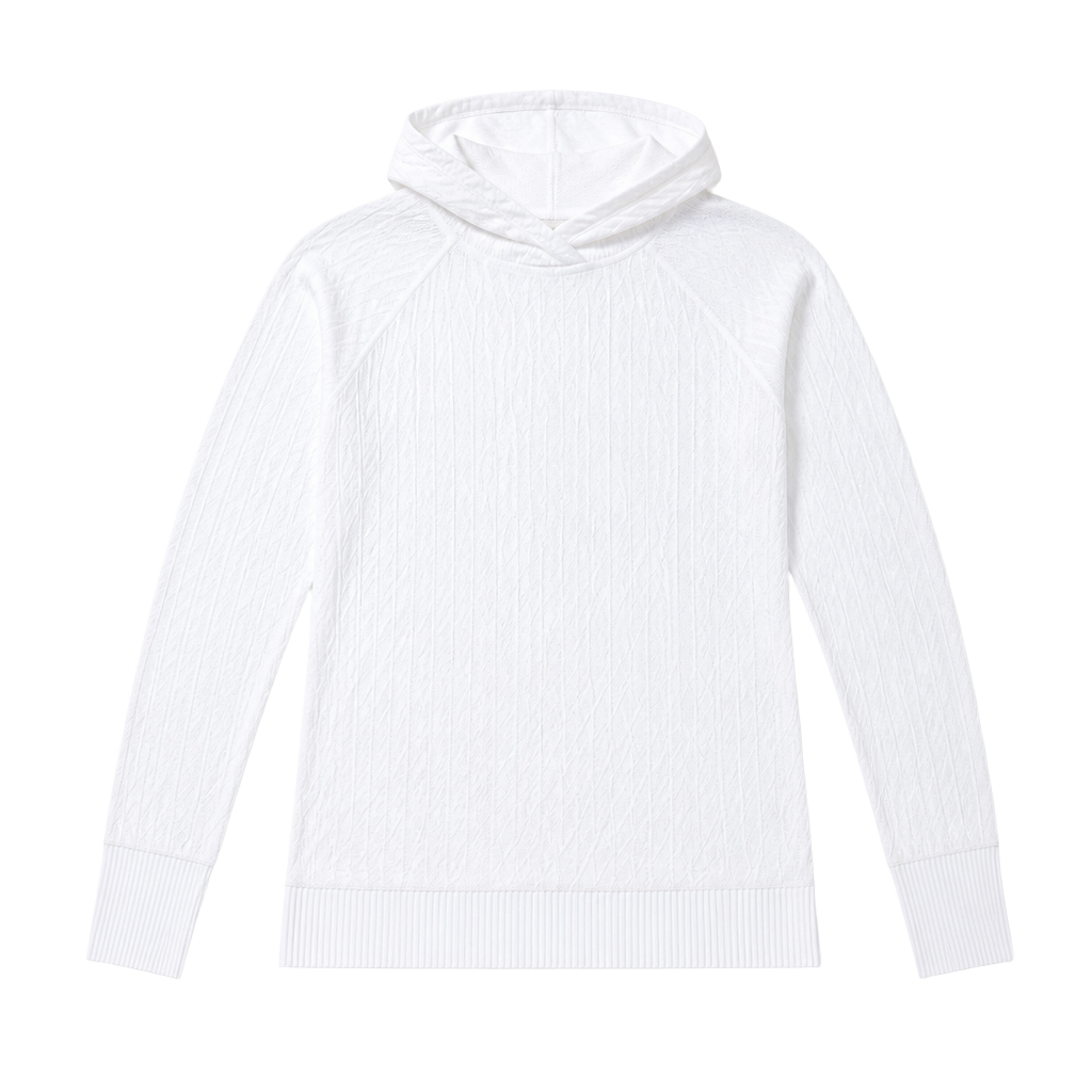Lululemon Rest Less Hoodie White Size 2 Textured Knit Thumbholes 1