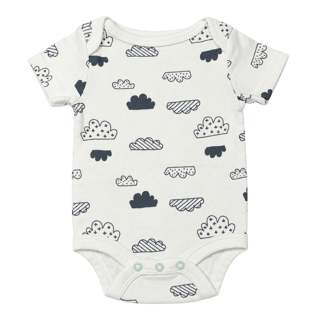 Cloud Island Baby Bodysuit White Black Clouds Print Newborn 1