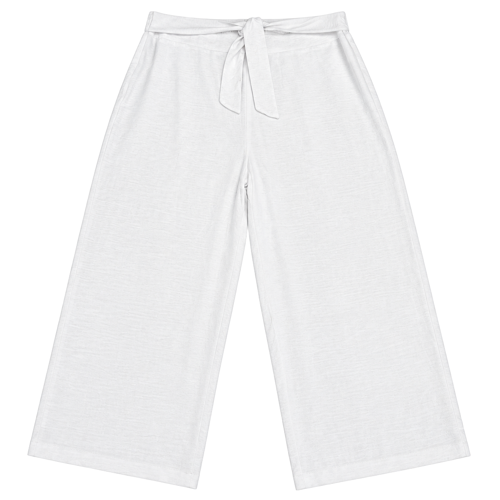 NWT 073-SOHO Apparel Ltd. Pants Size 2X White Bow Tie Waist Cropped Capri 1