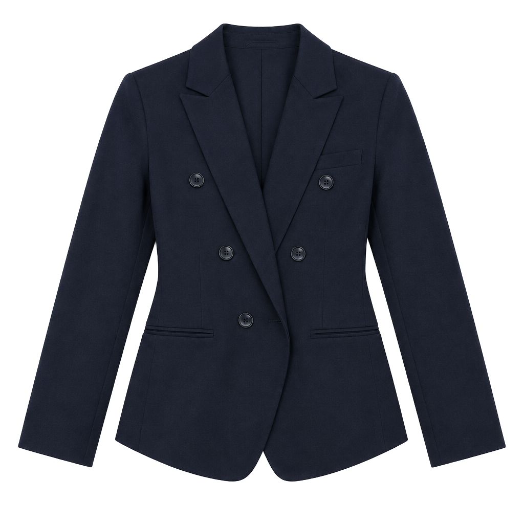 069-Forever 21 Double Breasted Blazer Size S Navy Blue Jacket 1