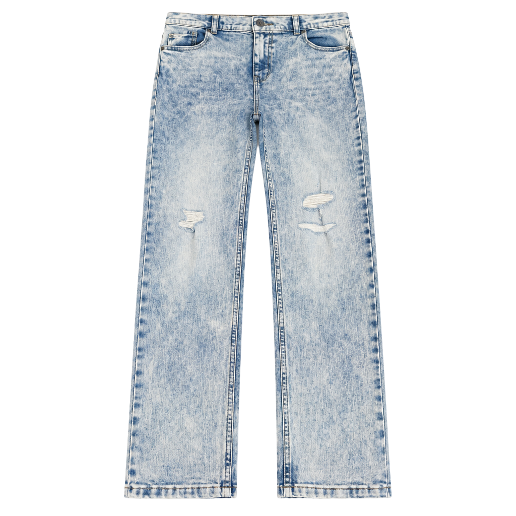 110-Vintage Express Acid Wash Distressed Straight Leg Jeans Size 14 1