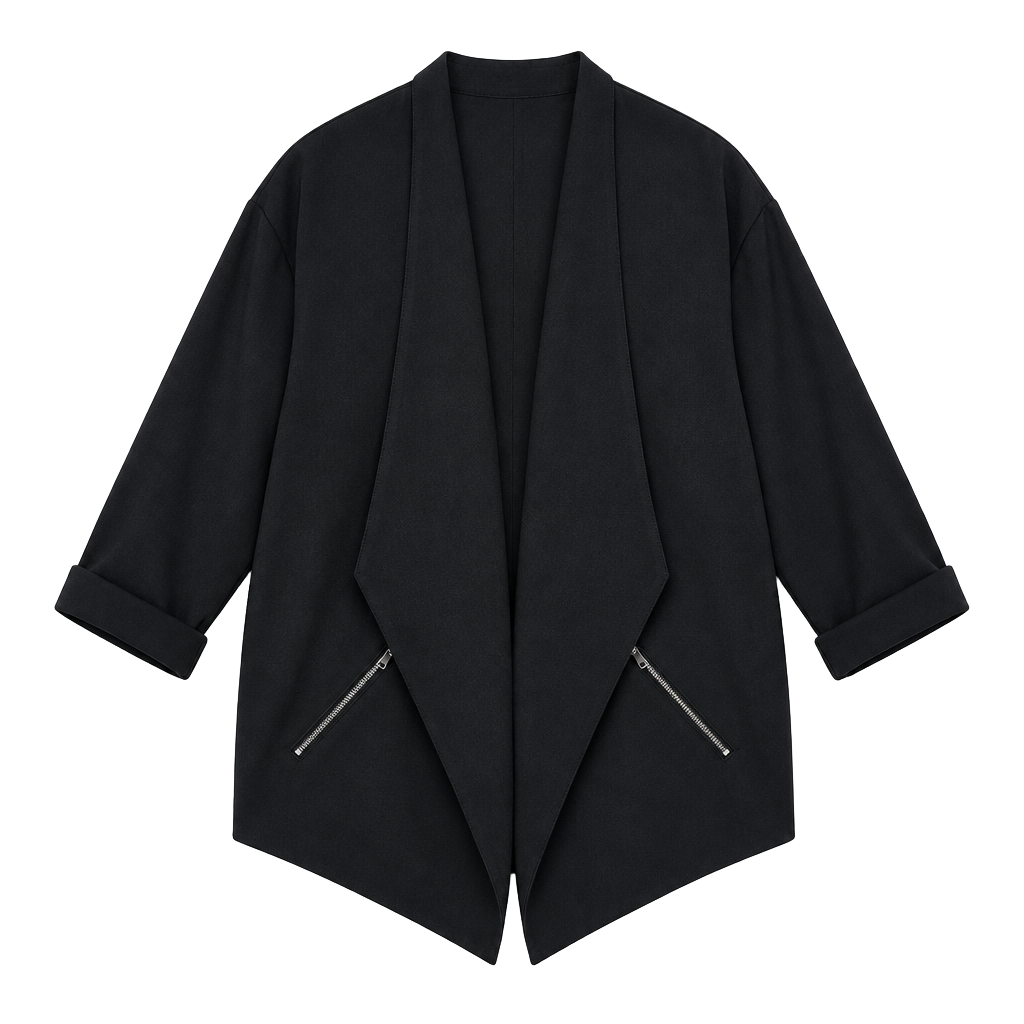 123-Maurices Women's Long Sleeve Black Open Front Collared Blazer Size ...3XL 1