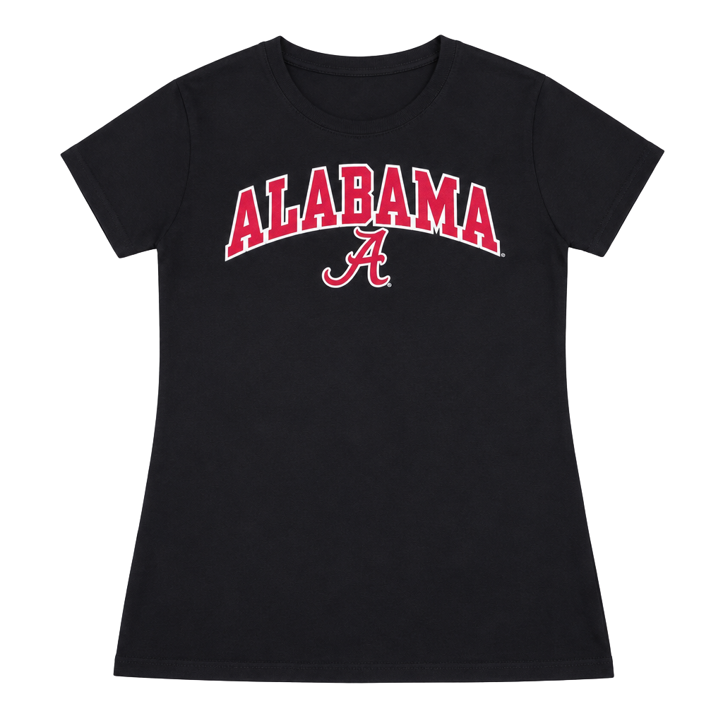 071-Fanatics Alabama Crimson Tide T-Shirt Size M Black Script Logo 1