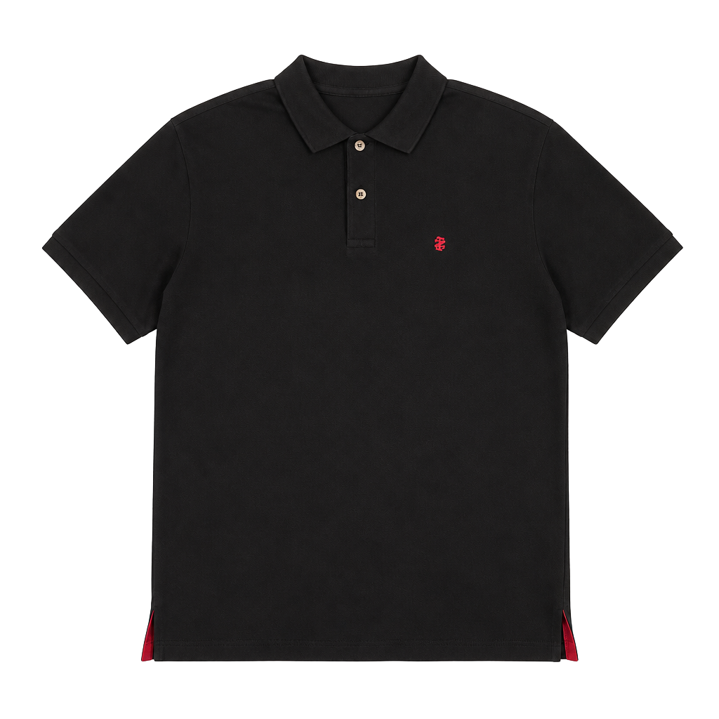 EUC IZOD Advantage Performance Men's Solid Polo Shirt, Black with Red Logo, XL 1