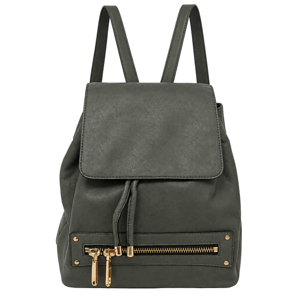 Flawed condition, Milly Grey Leather Backpack Purse w/ Gold Hardware 1