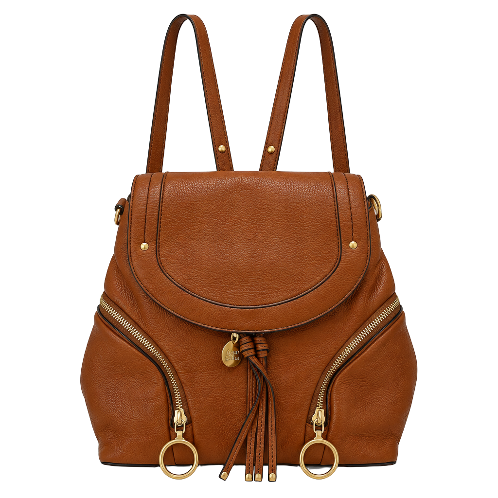 GUC See By Chloé Olga Backpack Caramel Brown Leather 1