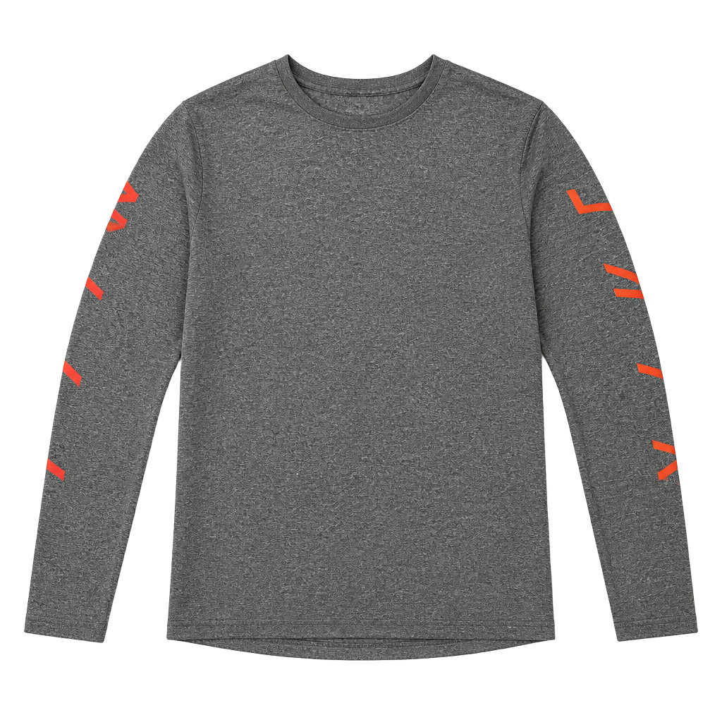 EUC Nike Dri-FIT Gray Long Sleeve Top w/ Neon Pink Logo & Sleeve Graphic, large 1