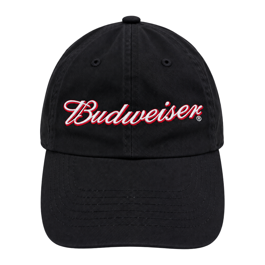 Budweiser Embroidered Logo Black Baseball Cap Hat 1