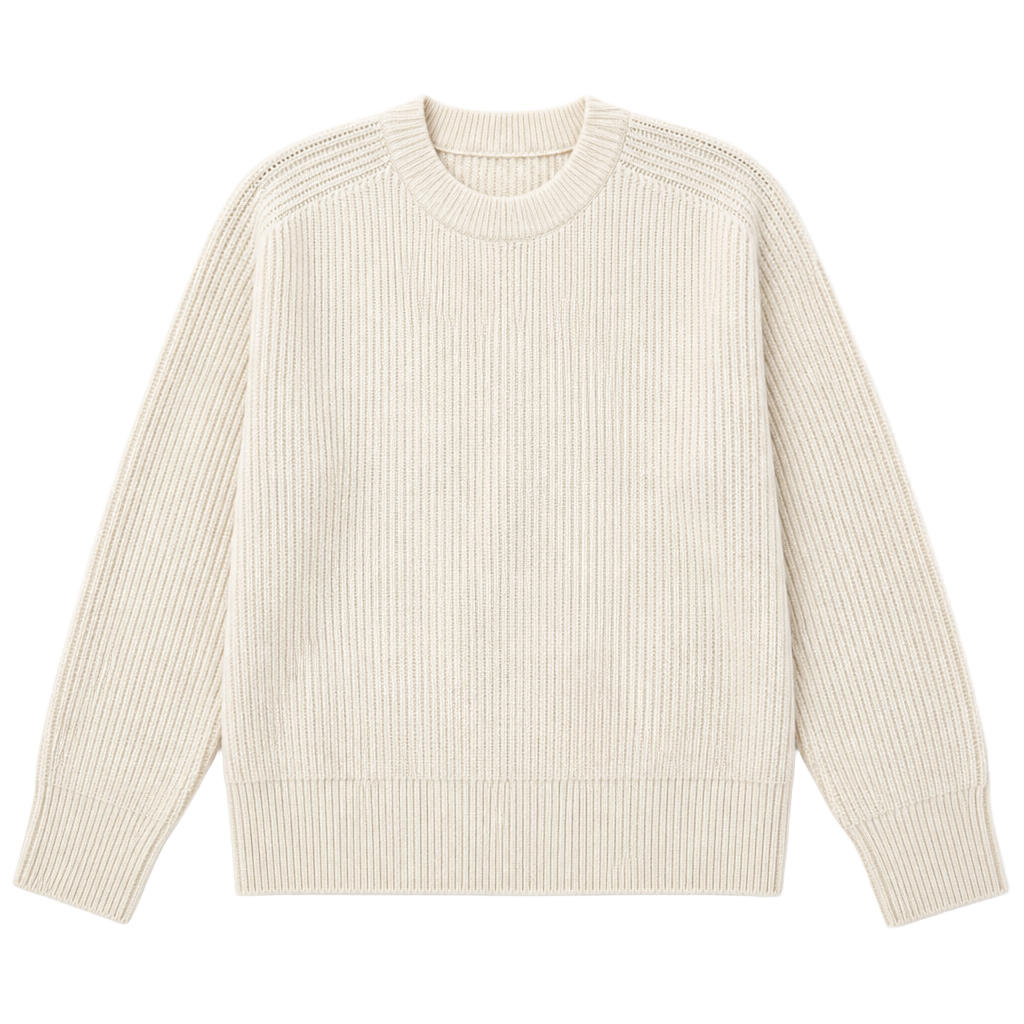 On 34th Ribbed Knit Sweater Size L Cream 1
