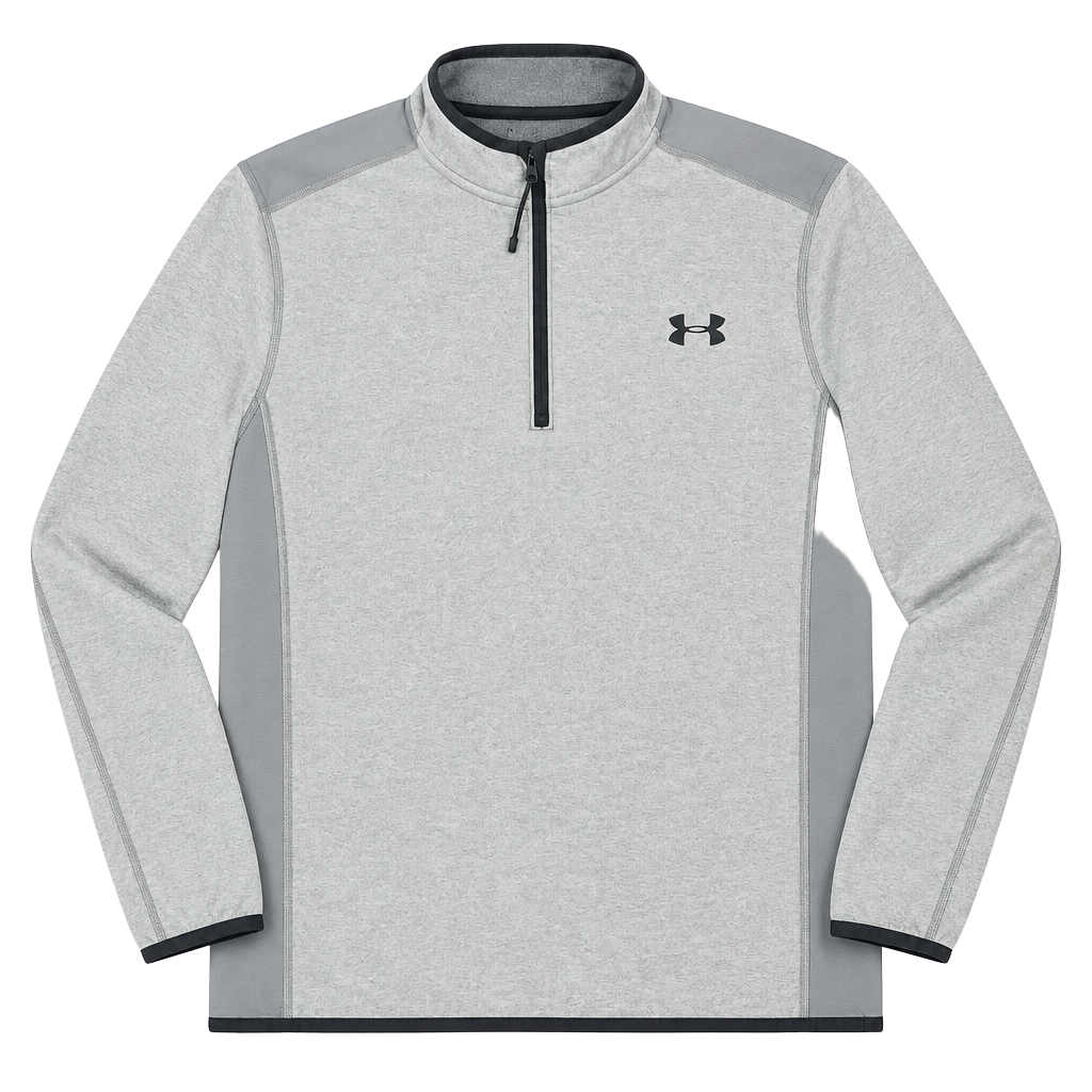 Under Armour Gray 1/4 Zip Fleece Pullover Sweatshirt Men’s Size M 1
