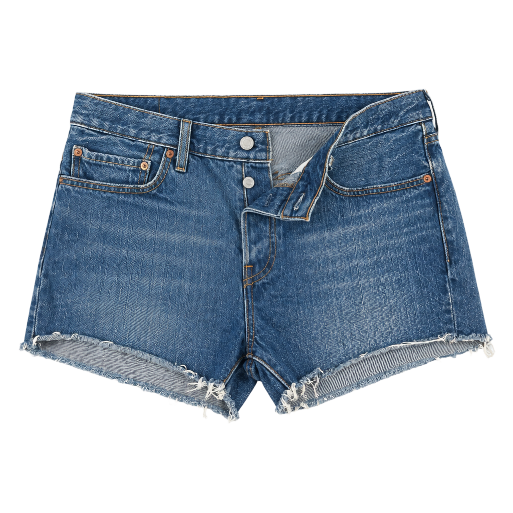 Levi's 501 Distressed Button Fly Denim Blue Jean Shorts Women’s 30(34)x2 1