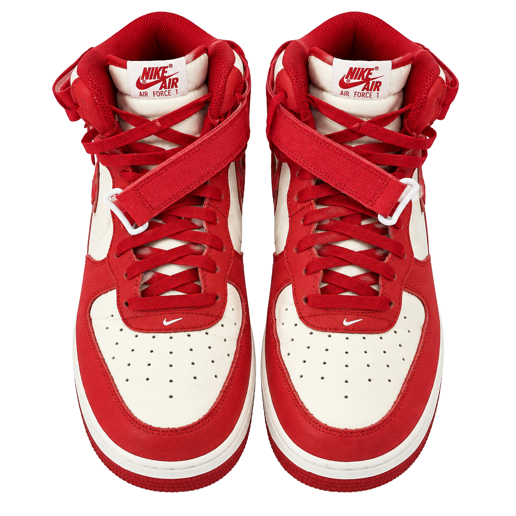 Nike Air Force 1 High Red Tartan Plaid Sneakers 1
