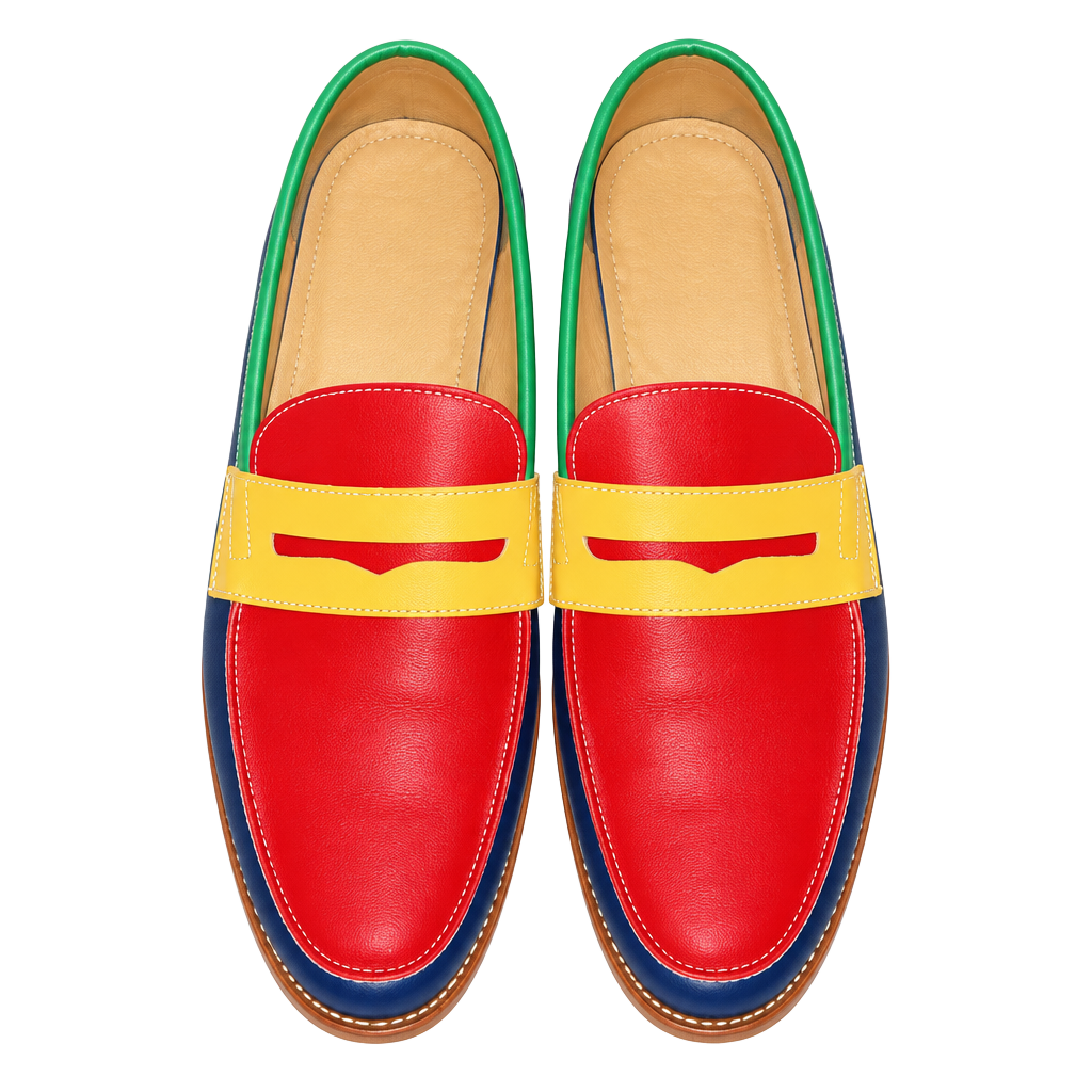 Handmade Men Multi Color Leather Dress Shoes, Men Slip on Loafer Shoes 1