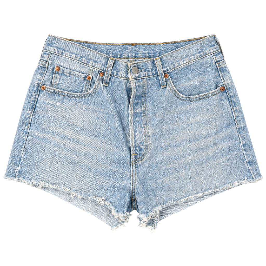 Levis 501 Original Cutoff Denim Shorts Size W33 Light Wash Distressed 1