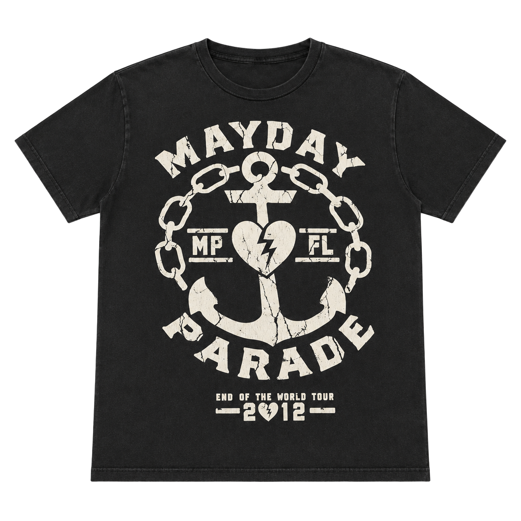 Mayday Parade End Of The World Tour 2012 Band T-Shirt Black 1