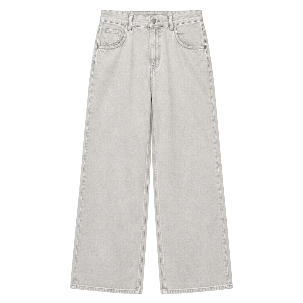 Zara Wide Leg Jeans Size Xl Off White Denim 1