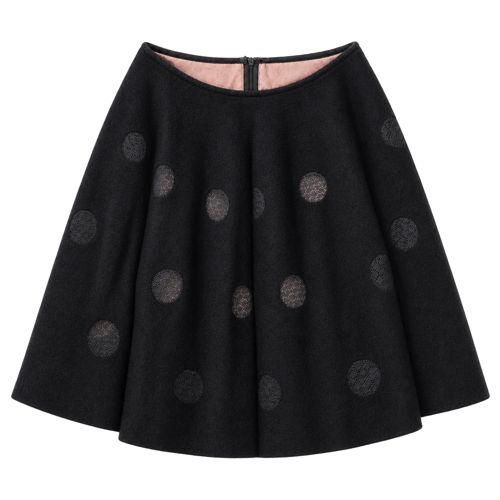 Alaia Polka Dot Lace Applique Skirt - size 40 1