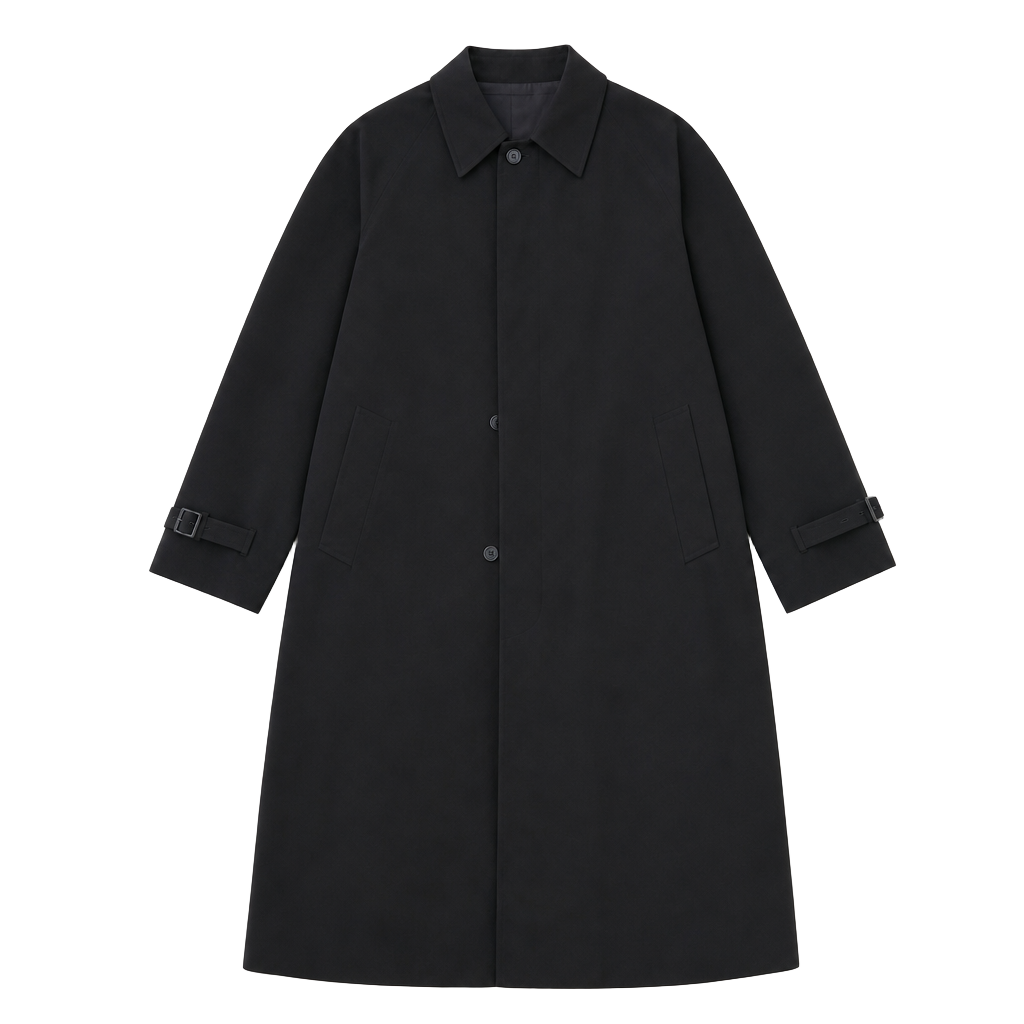 Afazzy New York Black Single-Breasted Overcoat 1