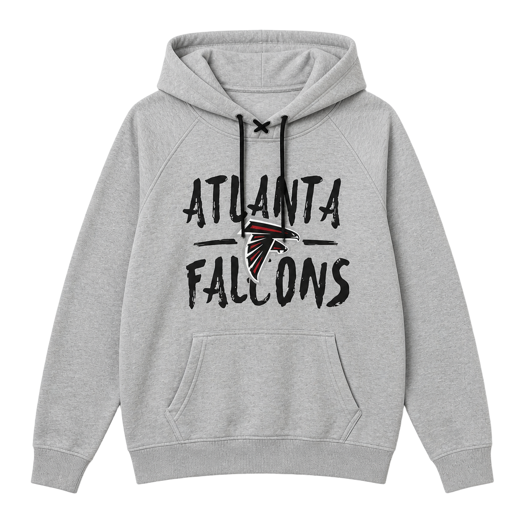 NFL Atlanta Falcons Women's Gray Super Soft Lace-Up Tie Neck Pullover Hoodie 1