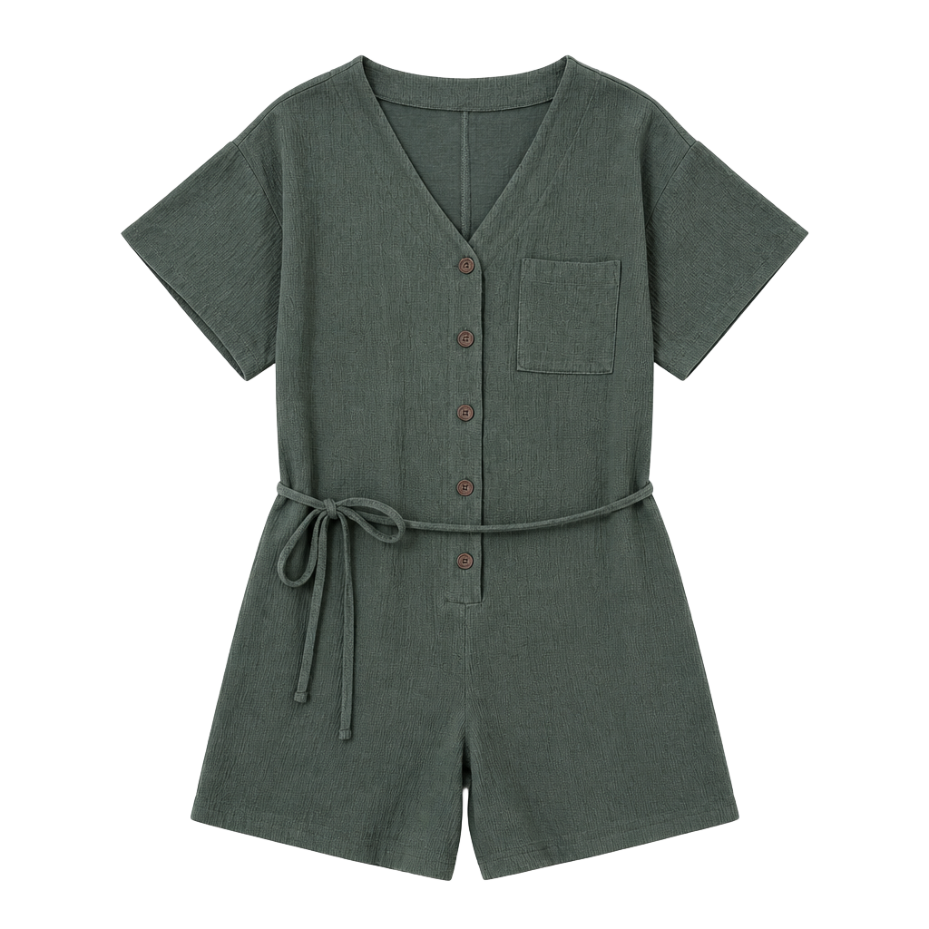 Old Navy Textured-Knit Utility Short-Sleeve Romper 1