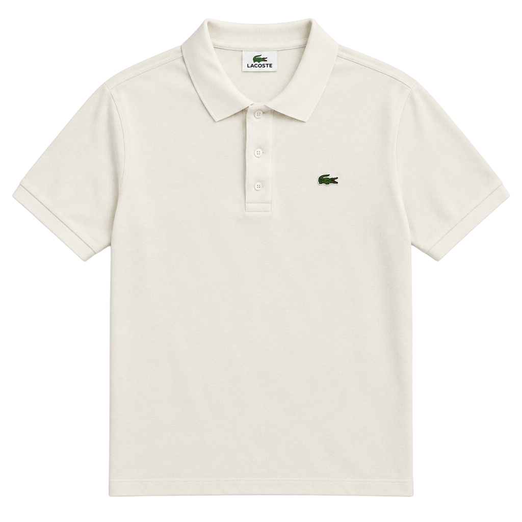 Lacoste Polo Size 6 White Cotton Short Sleeve Shirt 1