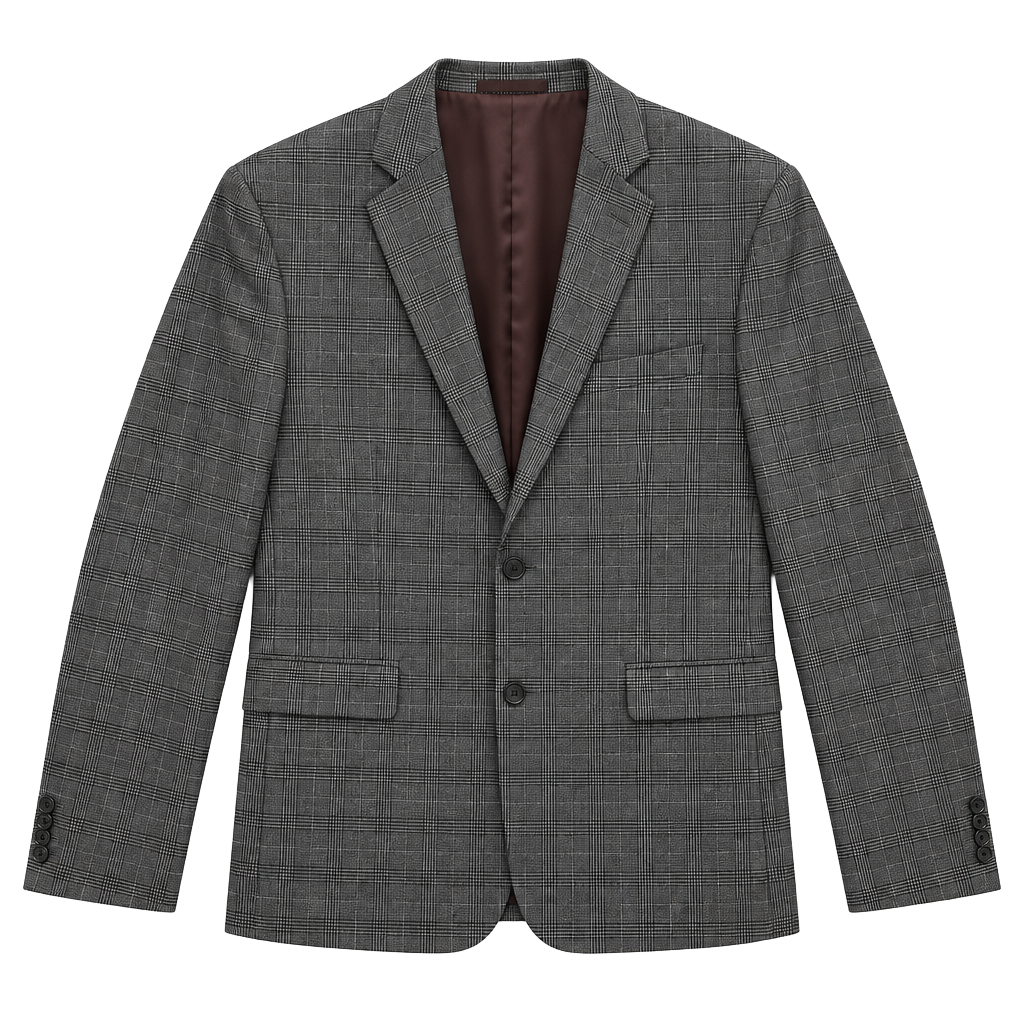Express Suit Jacket Blazer Size 38R Gray Plaid Extra Slim Stretch 1