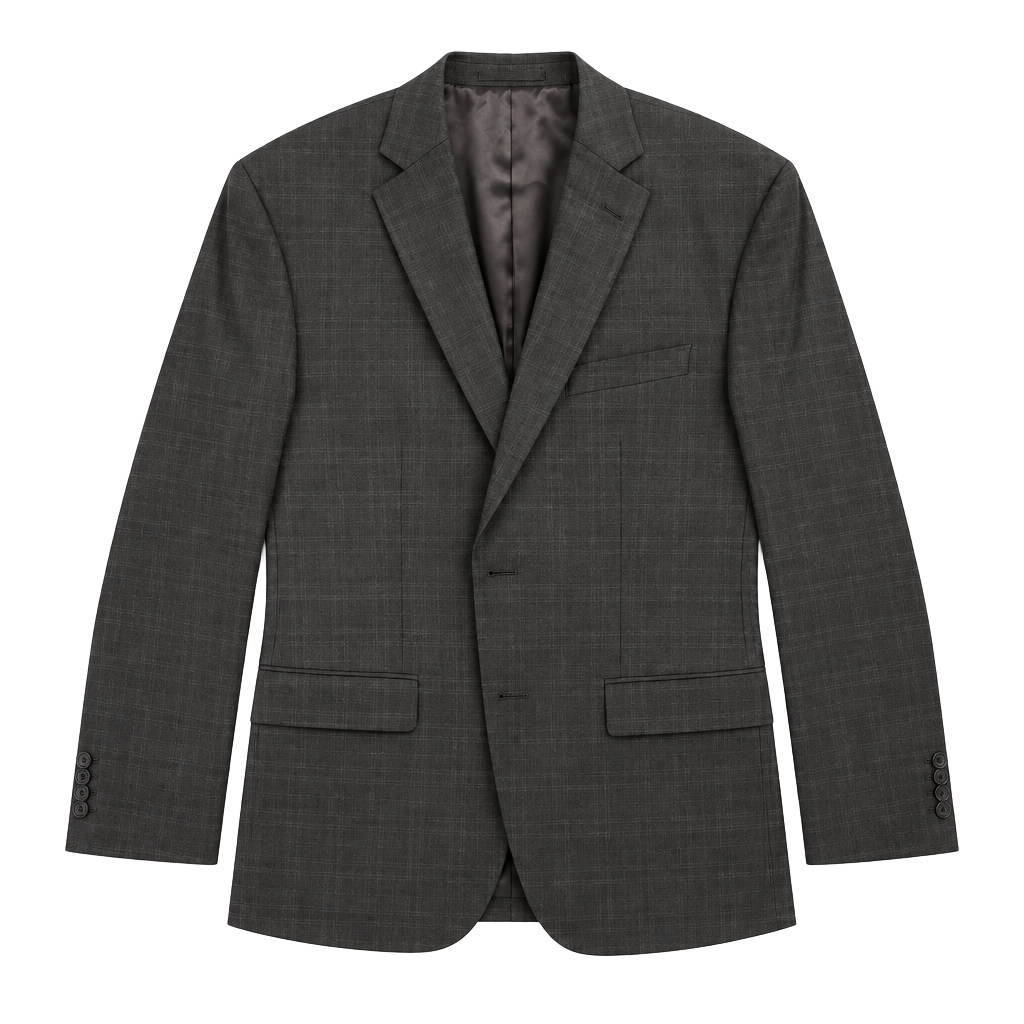 Calvin Klein Suit Jacket Blazer Size 40L (tag 44L) Gray Plaid 100% Wool 1
