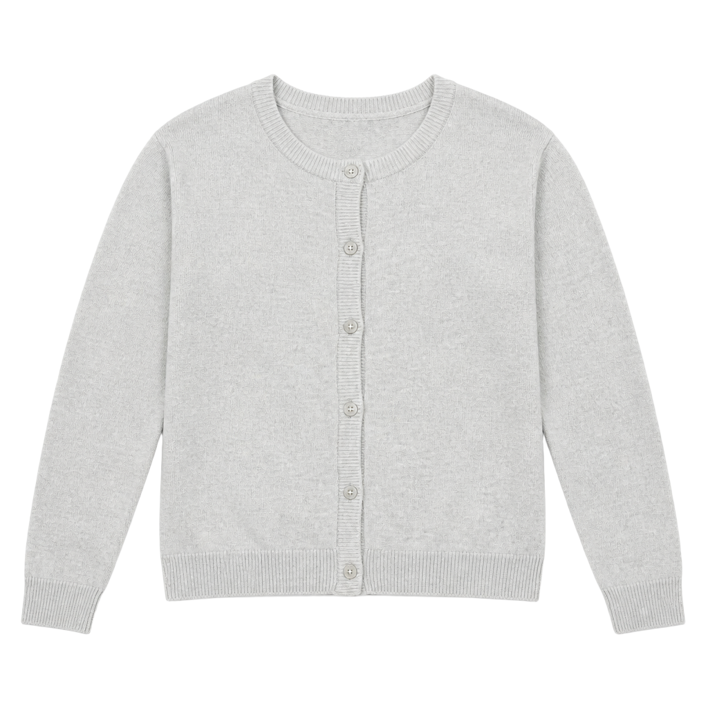 Cat & Jack Girls' NWT Button-Front Cardigan Sweater in Heather Gray—Small 1
