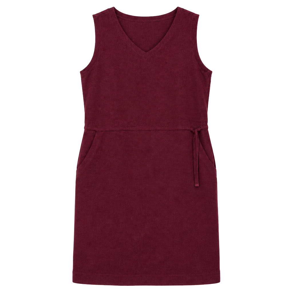 Duluth Trading Co Sleeveless V-Neck Dress Size M Burgundy 1
